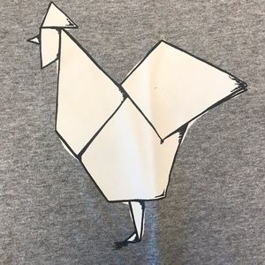 Origami chicken T-shirt. Medium
